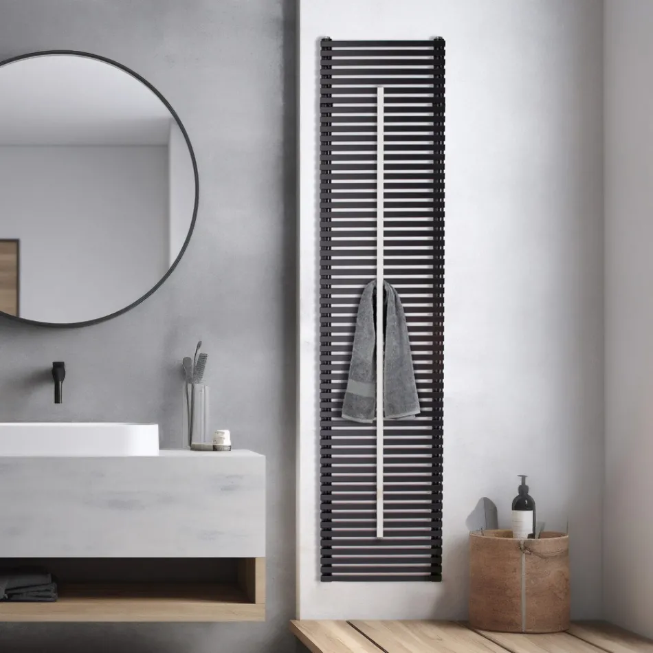 Carbon Steel Radiator with Towel Rail Made in Italy - Lux Viadurini