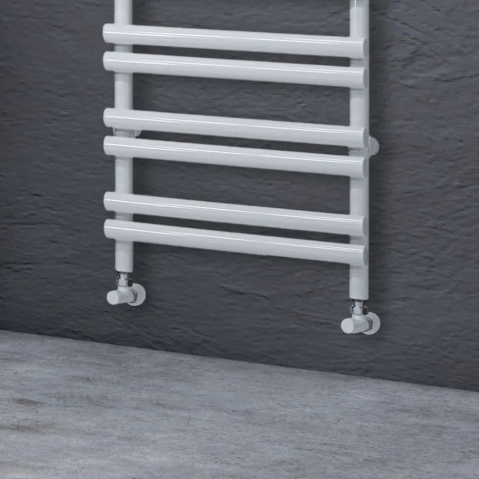 Mixed heated towel rail in carbon steel Made in Italy - Bavarian Viadurini