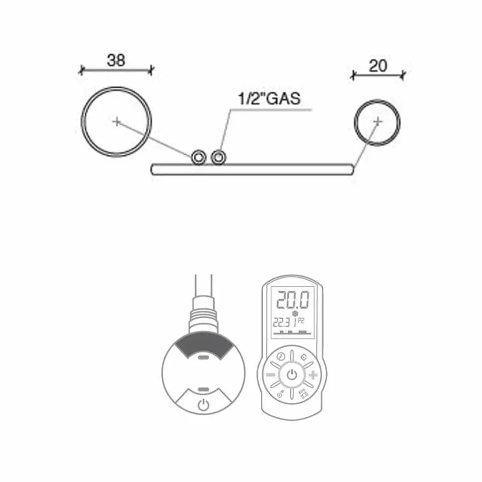 Electric heated towel rail in chromed steel design 700 W - Peacock Viadurini