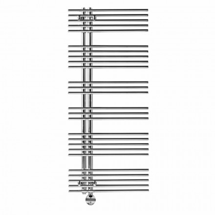 Electric heated towel rail in chromed steel design 700 W - Peacock Viadurini
