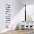 Modern vertical hot water radiator with chrome finish Snake Scirocco H