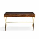 Modern dressing table with opening top in polished ebony wood Ada 3 Viadurini