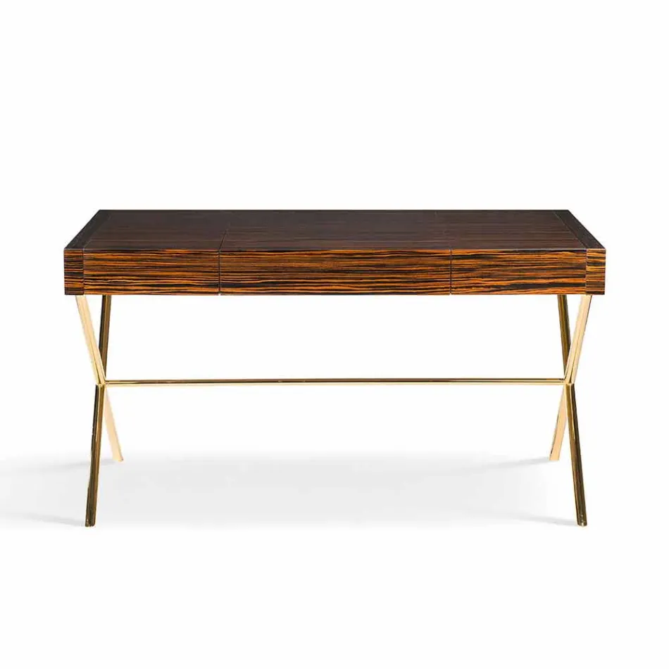 Modern dressing table with opening top in polished ebony wood Ada 3 Viadurini