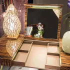 Modern dressing table with opening top in polished ebony wood Ada 3 Viadurini