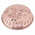 Round Hand Tinned Copper Cake Pan with Fruit Decoration 28 cm - Gianmattia