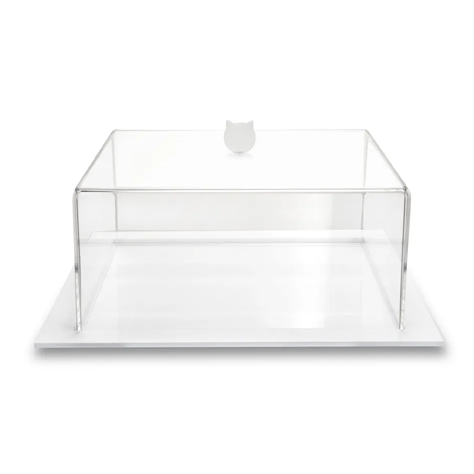 Transparent Plexiglass Square Cake Pan Made in Italy 2 Sizes - Crotone Viadurini
