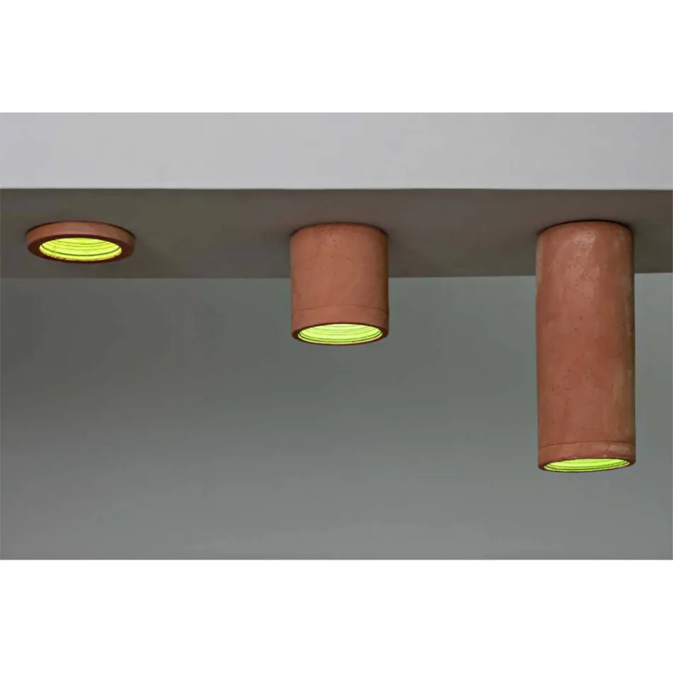 Toscot Carso recessed spotlight Ø14 cm in terracotta made in Tuscany Viadurini