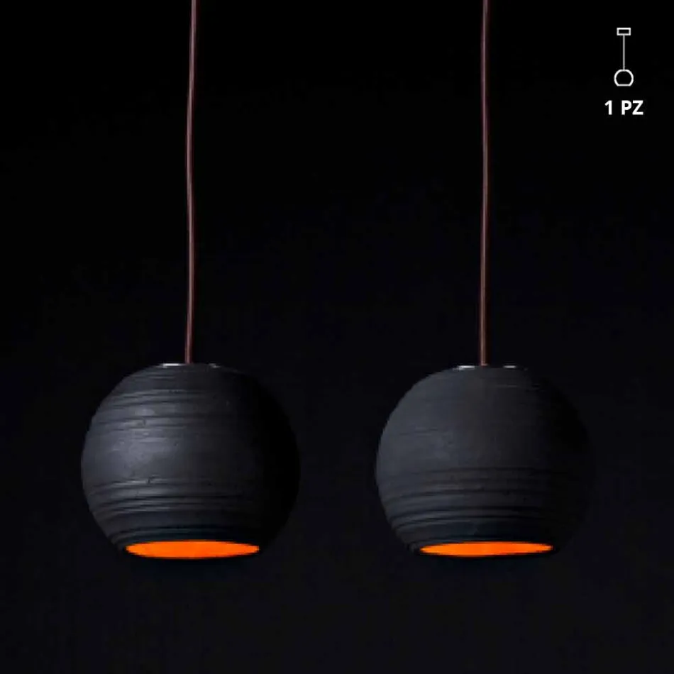 Toscot Newton contemporary handmade terracotta pendant lamp Viadurini