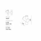 Toscot Traffic wall lamp with metal base produced in Tuscany Viadurini