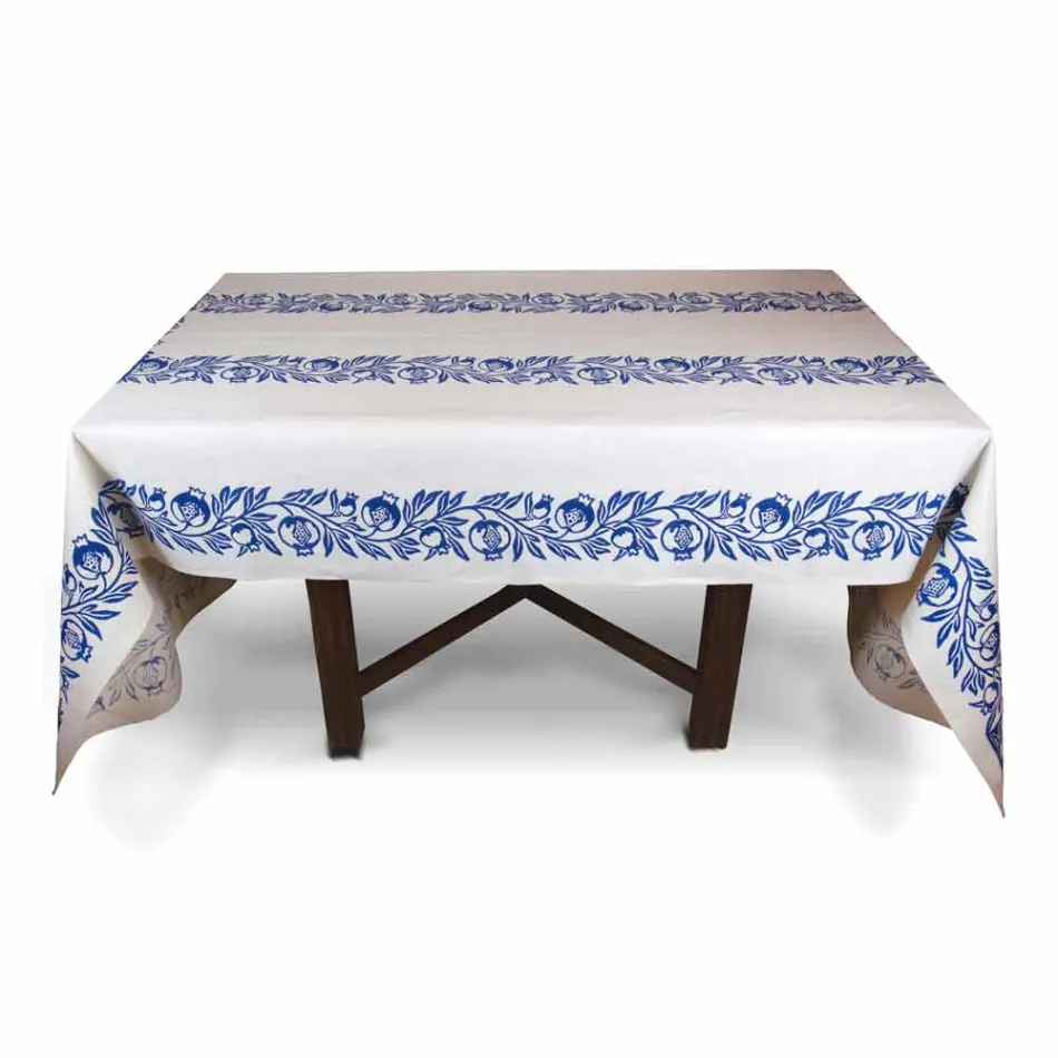 Tablecloth of Art with Hand Printed Design of High Italian Craftsmanship - Trademarks Viadurini