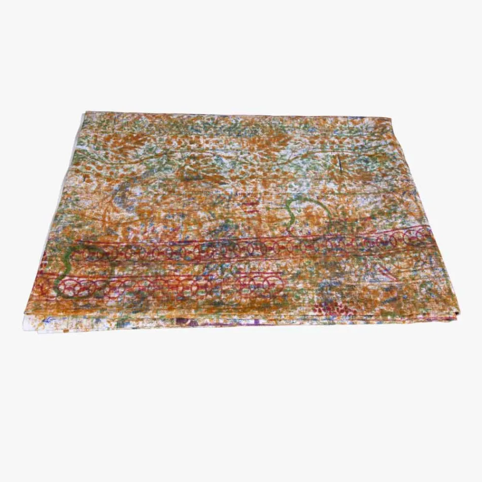 Tablecloth of Italian Art with Hand Cotton Printed Unique Piece Viadurini