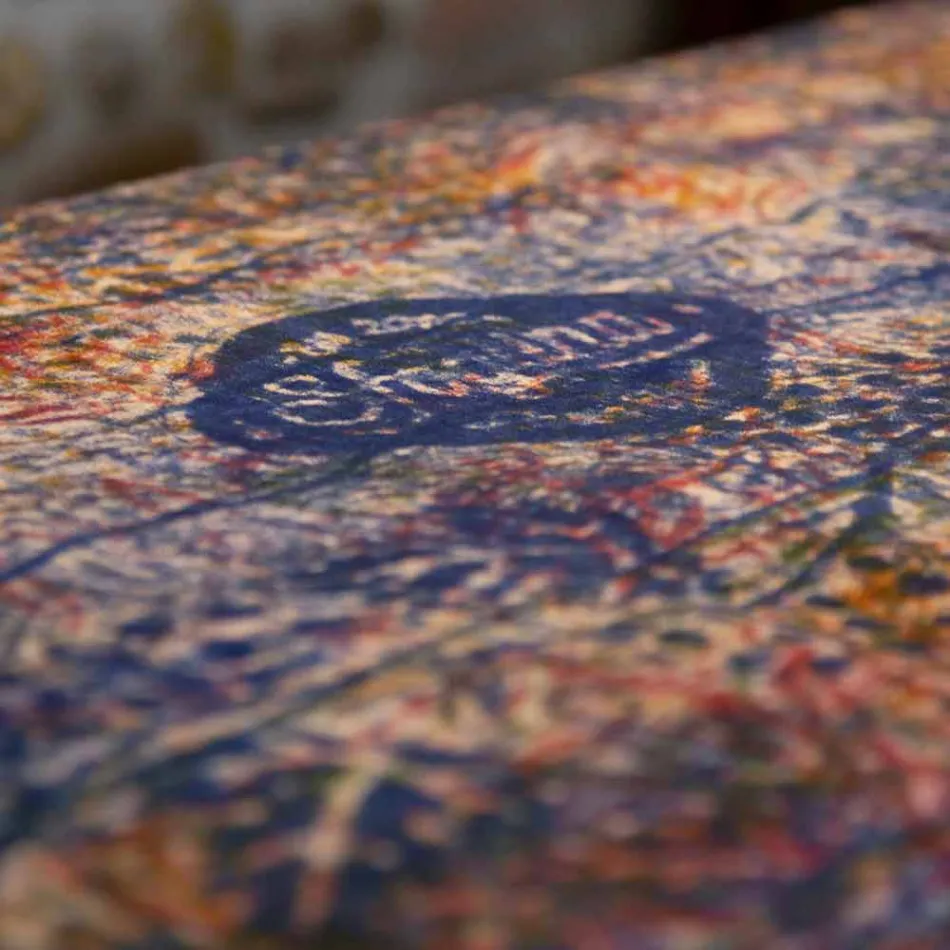 Tablecloth of Italian Art with Hand Printed Cotton One Piece - Brands Viadurini