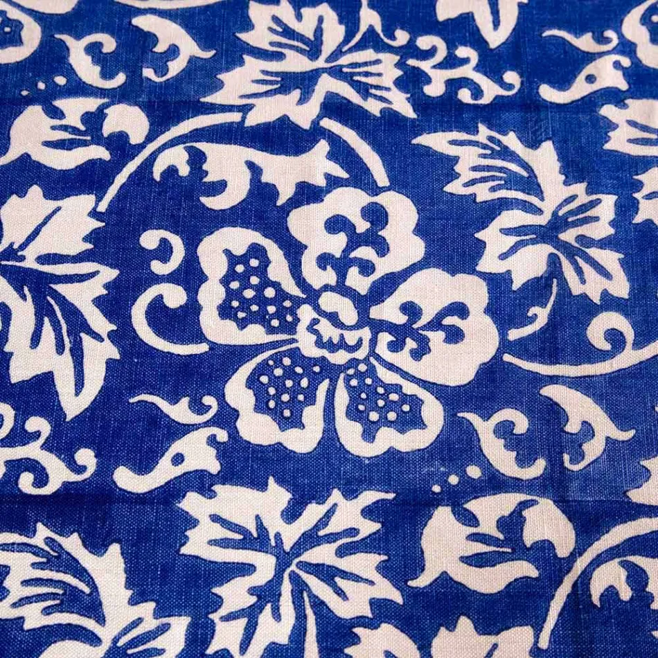 100% Italian Handcrafted Linen Tablecloth with One Piece Hand Print - Brands Viadurini