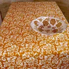 100% Italian Handcrafted Linen Tablecloth with One Piece Hand Print - Brands Viadurini