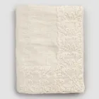 White or Butter Linen Tablecloth with Farnese Lace Rectangular Design - Kippel Viadurini