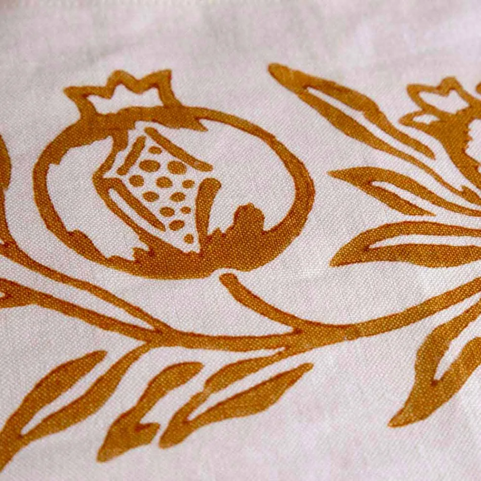 High Artistic Linen Tablecloth with Italian Art Hand Print - Brands Viadurini