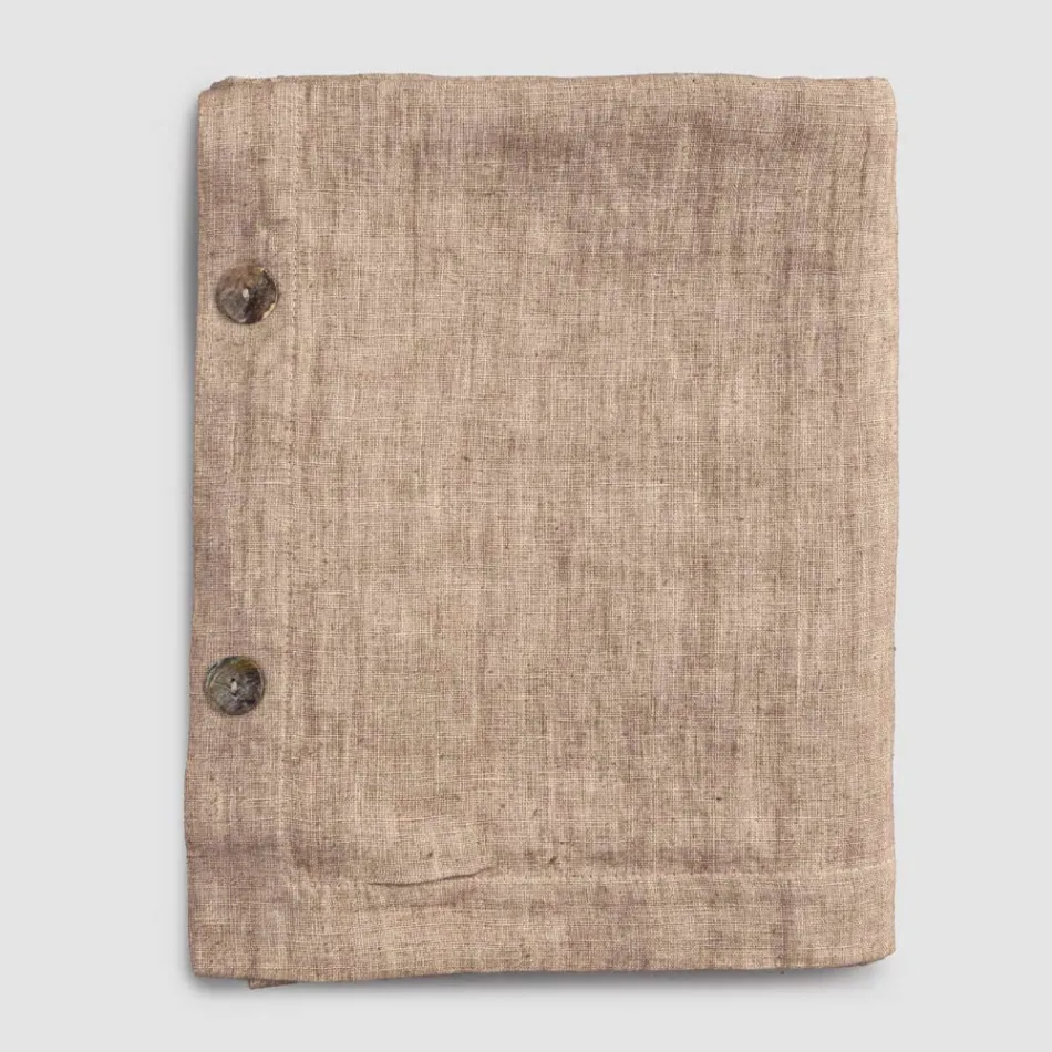 Rectangular Linen Tablecloth with Buttonholes and 10 Buttons, Luxury - Mediterranean Viadurini