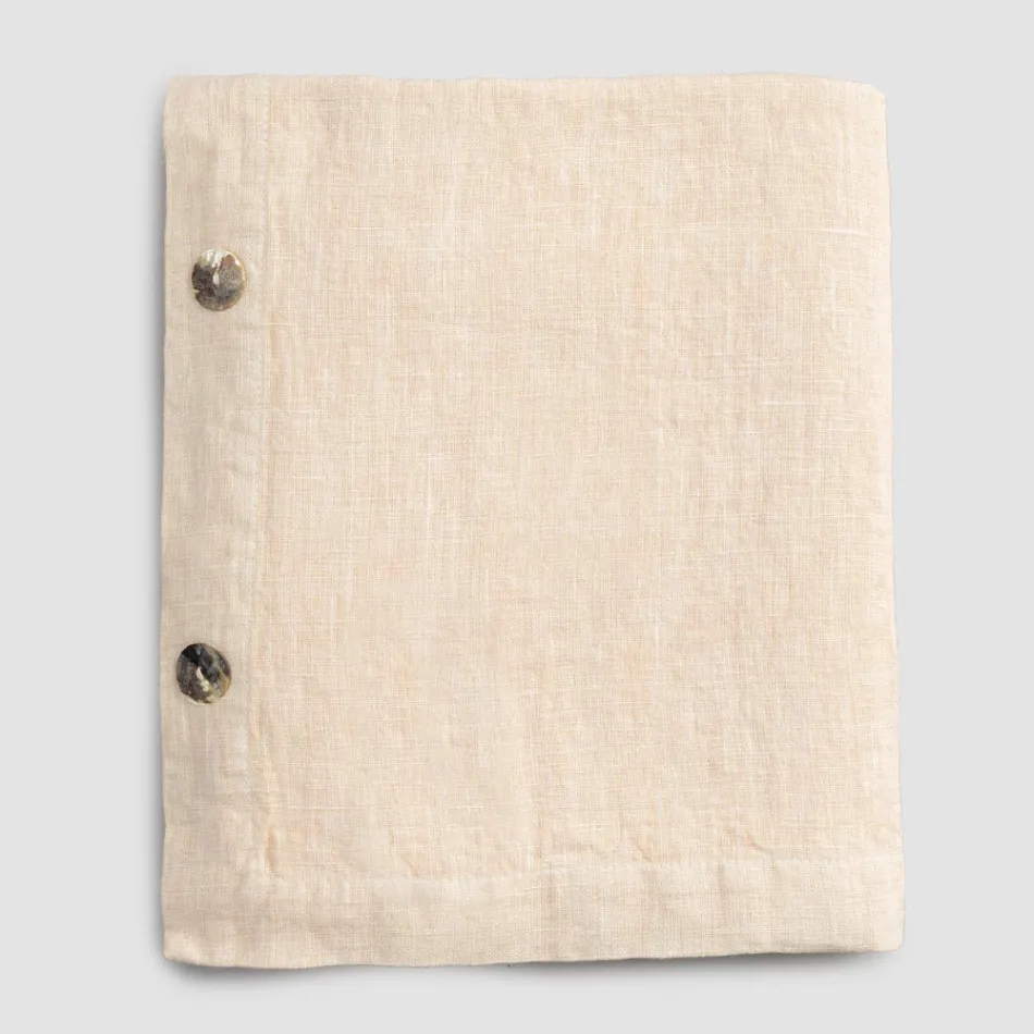 Rectangular Linen Tablecloth with Buttonholes and 12 Luxury Buttons - Mediterranean Viadurini