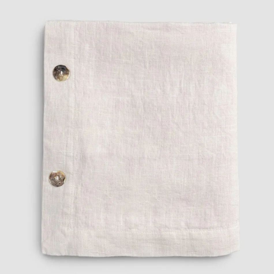 Rectangular Linen Tablecloth with Buttonholes and 12 Luxury Buttons - Mediterranean Viadurini