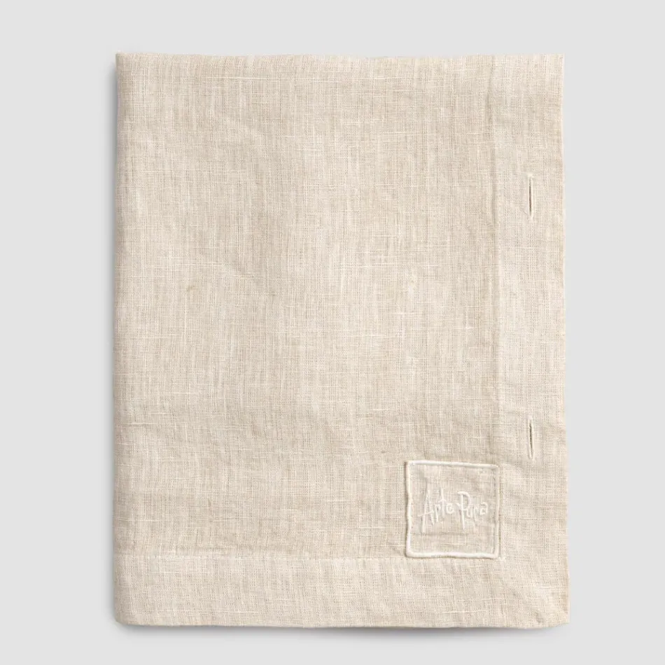 Luxury Modular Colored Linen Tablecloth with Buttonholes and 12 Buttons - Mediterranean Viadurini