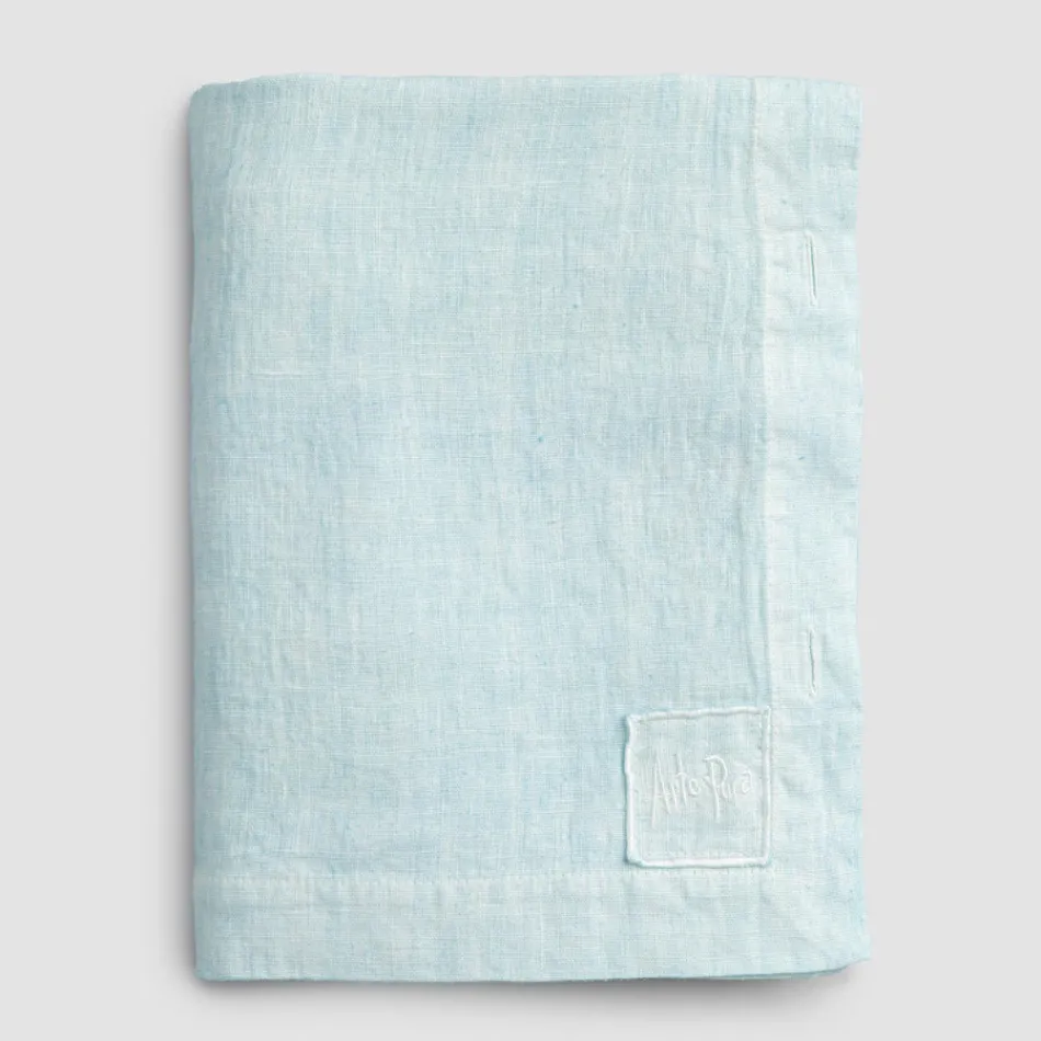 Luxury Modular Colored Linen Tablecloth with Buttonholes and 12 Buttons - Mediterranean Viadurini