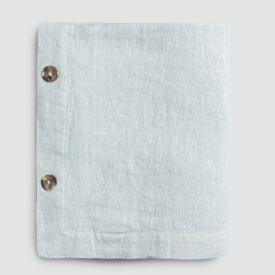 Luxury Modular Colored Linen Tablecloth with Buttonholes and 12 Buttons - Mediterranean Viadurini