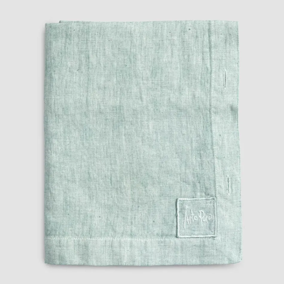 Luxury Modular Colored Linen Tablecloth with Buttonholes and 12 Buttons - Mediterranean Viadurini