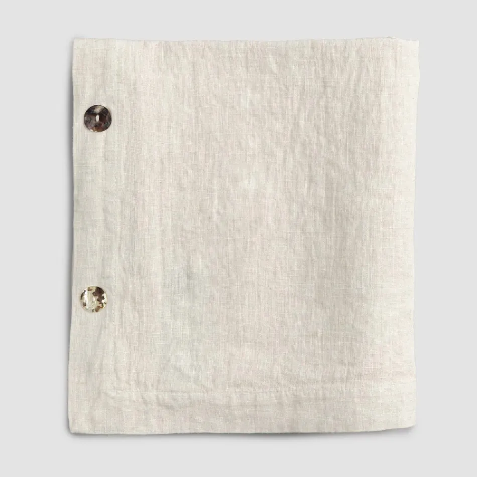Luxury Modular Colored Linen Tablecloth with Buttonholes and 12 Buttons - Mediterranean Viadurini