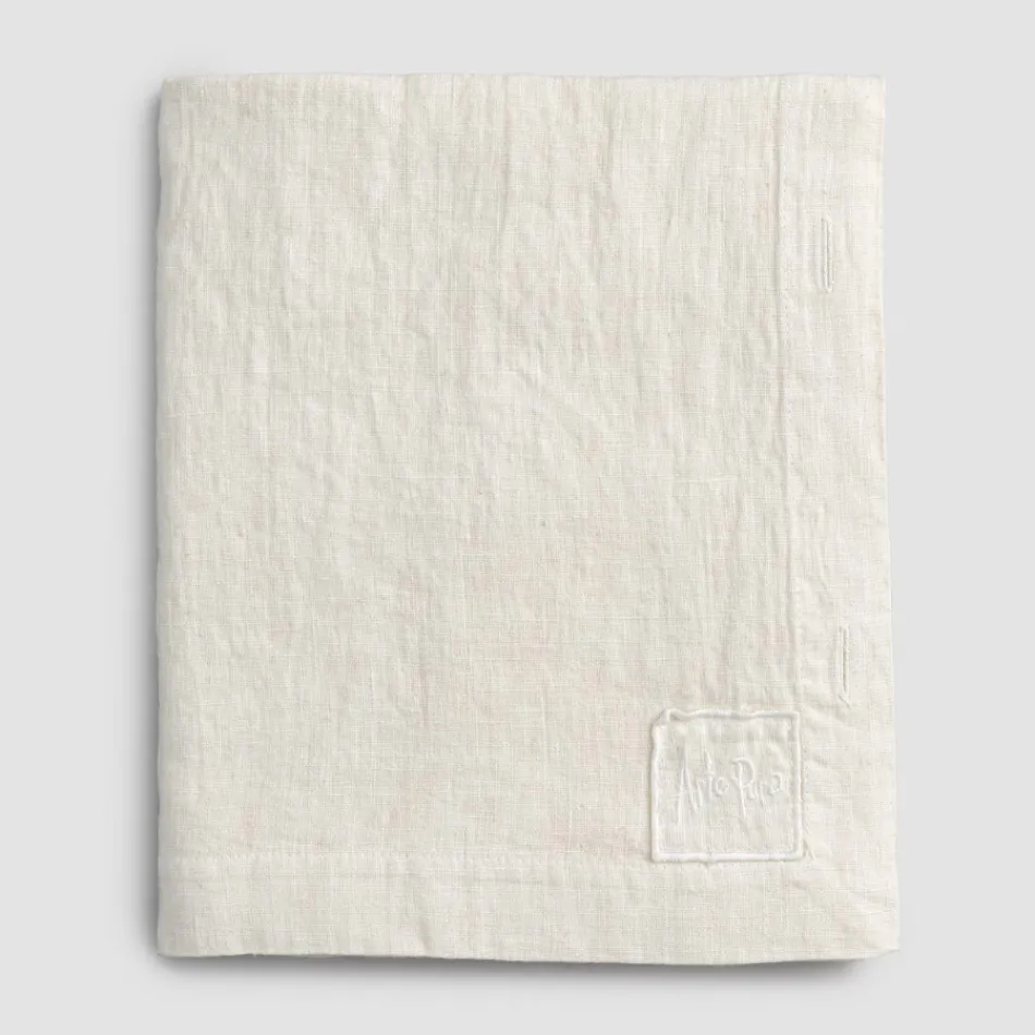 Luxury Modular Colored Linen Tablecloth with Buttonholes and 12 Buttons - Mediterranean Viadurini