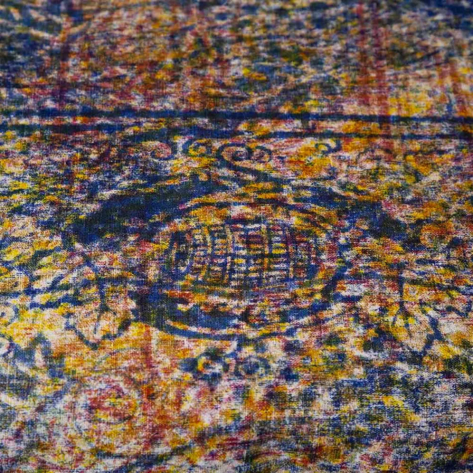 High Quality Italian Crafted Tablecloth in Hand Printed Cotton - Trademarks Viadurini