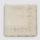 Beige Linen Square Tablecloth with Artisan Luxury Farnese Lace - Kippel Viadurini