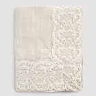Rectangular Tablecloth in Beige Linen with Artisan Luxury Farnese Lace - Kippel Viadurini
