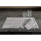 Breakfast Placemats in Grey Linen with Crystals 2 Pieces - Macanno Viadurini