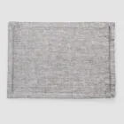Breakfast Placemats in Grey Linen with Crystals 2 Pieces - Macanno Viadurini