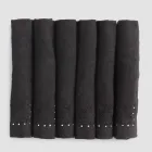Linen Napkins with Black or Butter Crystals, 6 Pieces Italian Luxury - Prezio Viadurini