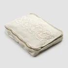 Large Linen and Cotton Cosmetic Bag with Farnese Lace and Zipper, 2 Finishes - Mike Viadurini