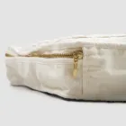 Large Linen and Cotton Cosmetic Bag with Farnese Lace and Zipper, 2 Finishes - Mike Viadurini