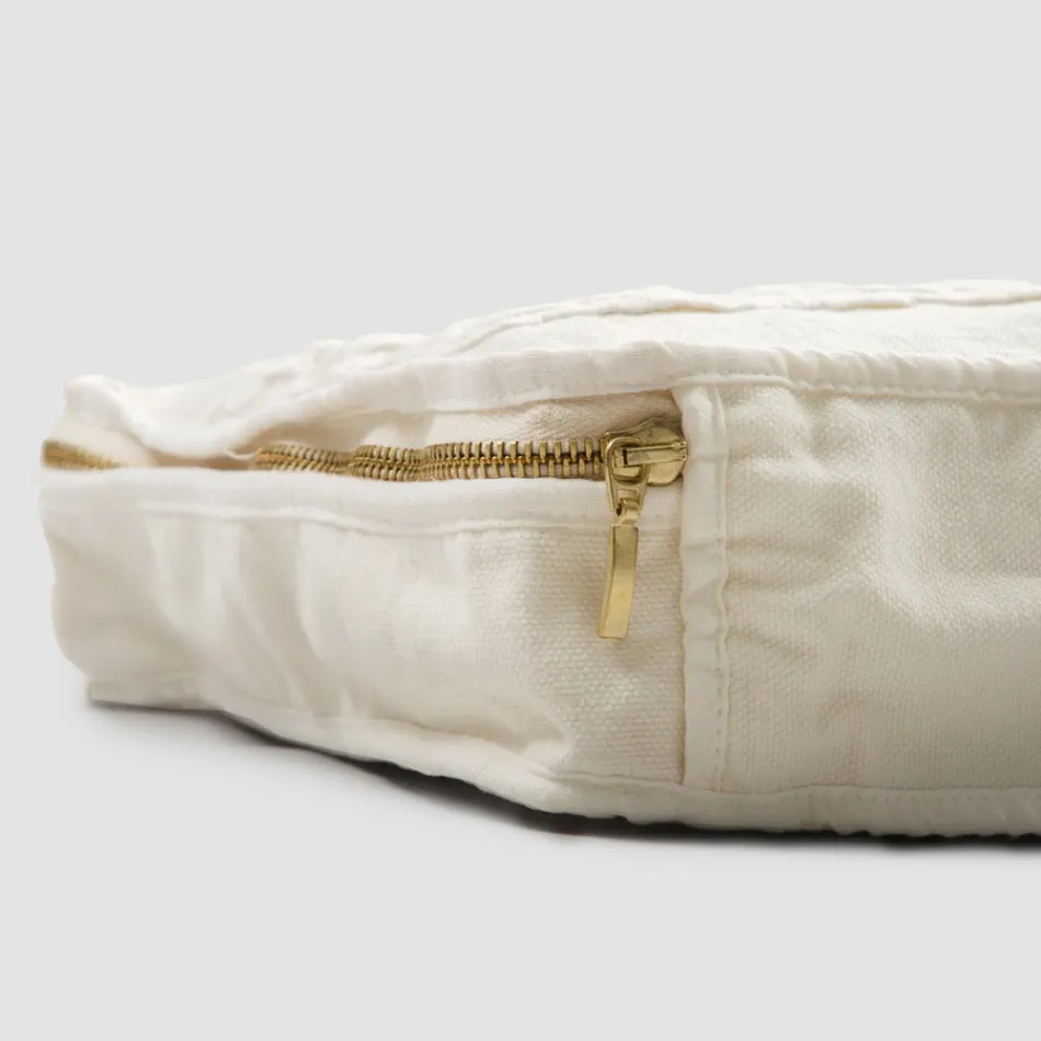 Large Linen and Cotton Cosmetic Bag with Farnese Lace and Zipper, 2 Finishes - Mike Viadurini
