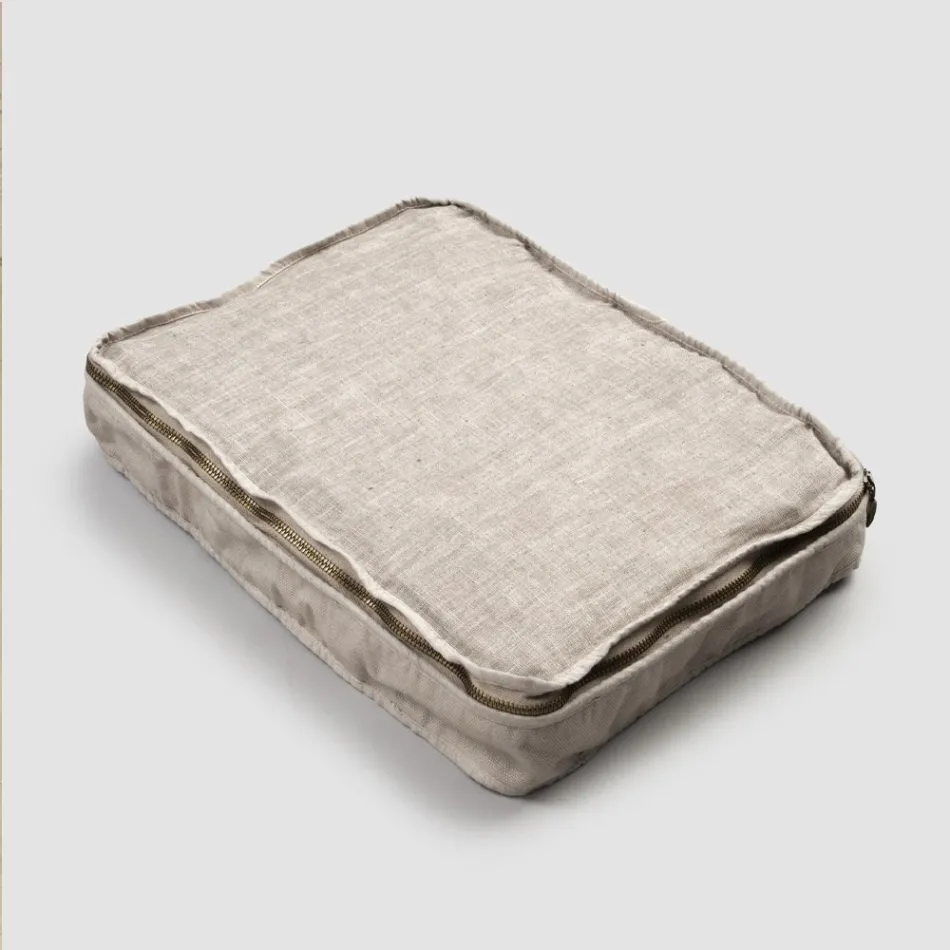 Large Makeup Bag for Women or Travel in Luxury Linen and Cotton - Yeti Viadurini