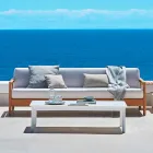 Varaschin Bali modern 3-seat outdoor sofa in solid teak wood Viadurini