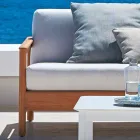 Varaschin Bali modern 3-seat outdoor sofa in solid teak wood Viadurini
