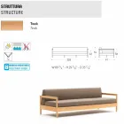 Varaschin Bali modern 3-seat outdoor sofa in solid teak wood Viadurini
