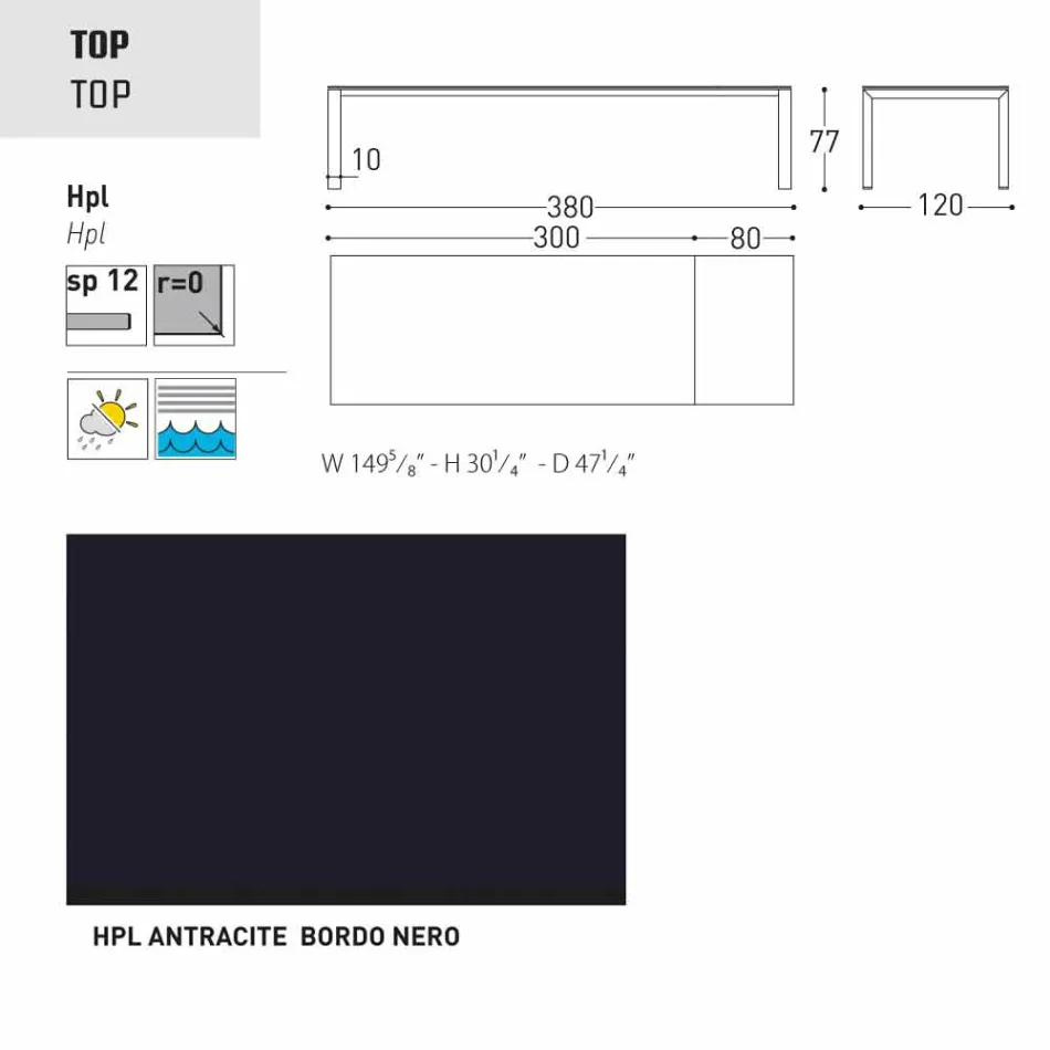 Varaschin Dolmen extending garden table, up to 380 cm Viadurini