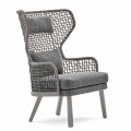 Modern outdoor armchair with fabric headrest Emma by Varaschin