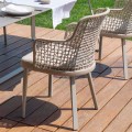 Modern outdoor armchair in fabric and aluminium, Emma by Varaschin