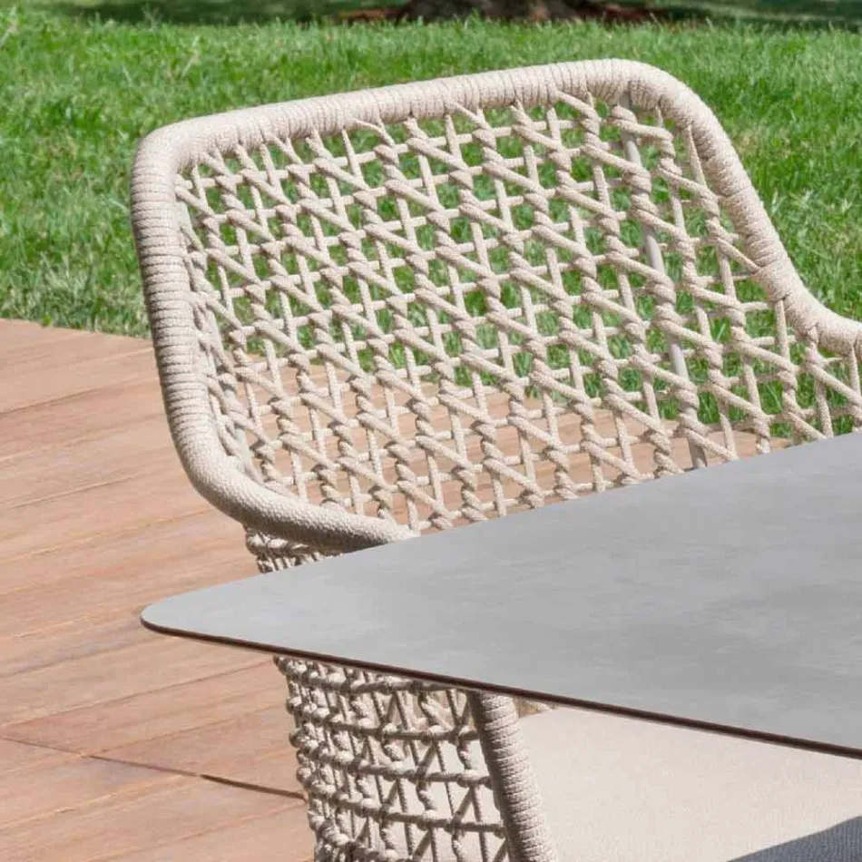 Varaschin Emma modern outdoor armchair in fabric and aluminium Viadurini