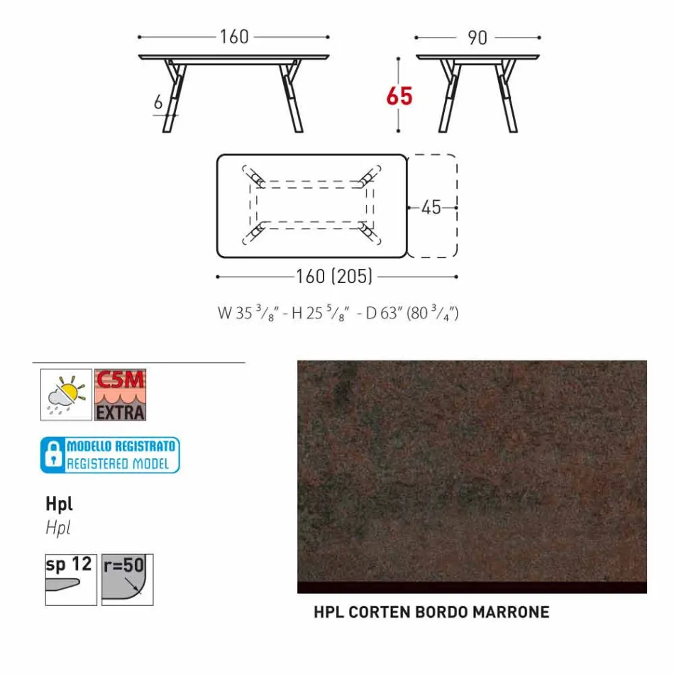 Varaschin Link extending garden table with teak legs, H65 cm Viadurini