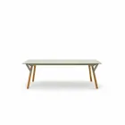 Varaschin Link extending garden table with teak legs, H65 cm Viadurini