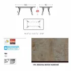 Varaschin Link garden table with teak wood legs, H 75 cm Viadurini