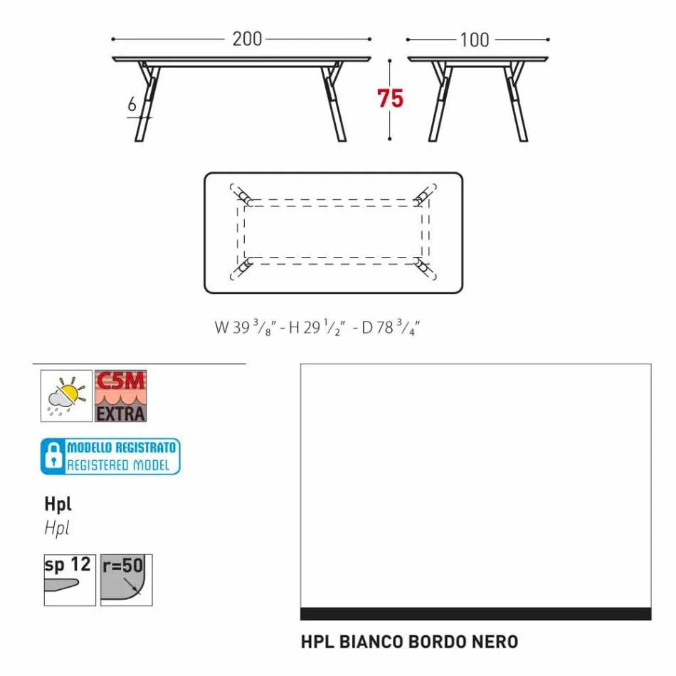 Varaschin Link garden table with teak wood legs, H 75 cm Viadurini